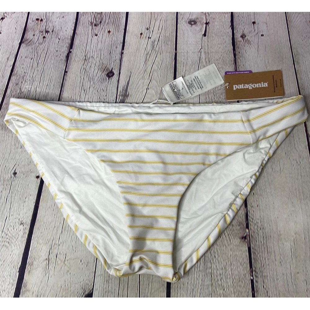 Patagonia Stripe White and Gold Bikini Bottom
